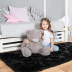 Pionblank Fluffy Runner Rugs for Bedroom 2x6, Modern Shaggy Area Rug for Hallway Living Room, Plush Soft Fuzzy Bedside Carpet for Kids Girls Boys Room Nursery Decor, Black