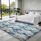 Ophanie Blue White and Grey Area Rugs for Living Room 5x7, Fluffy Shag Large Fuzzy Plush Soft Carpets, Floor Shaggy Rugs for Bedroom, Carpet for Kids Boys Girls Dorm Nursery Home Decor Aesthetic
