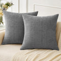 MIULEE Soft Chenille Throw Pillow Covers Dark Gray 18x18 Inch Pack of 2