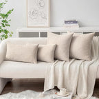 MIULEE Pack of 2 Couch Throw Pillow Covers 18x18 Inch Soft Light Brown Chenille Pillow Covers for Sofa Living Room Solid Dyed Pillow Cases