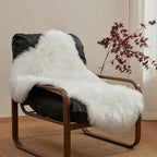 Ashler Faux Fur Rug, Fluffy White Small Sheepskin Rug, Ultra Soft 2x3 Ft Mat, Machine Washable Shag Mats, Nursery Throw for Bed, Living, Kids Room