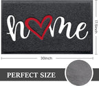 BeneathYourFeet Door Mat, Welcome Mat Low Profile Floor Mat Front Doormat Indoor and Outdoor Doormat Non Slip Rugs for Entryway, Patio, High Traffic Areas (30"x17.5", Black-Home)