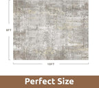 8 x 10 Area Rugs for Living Room, Machine Washable Non Slip Rug Ultra Soft Low Pile Indoor Carpet Modern Abstract Rugs for Bedroom Office Room Dining Room Beside, Beige