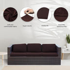8Pcs Stretch Patio Cushion Covers,Outdoor Couch Covers Replacement,Outdoor Couch & Sofa Slipcovers,for Patio Furniture Cushion Covers,Washable Reusable Furniture Protector (Coffee,Cover Only)