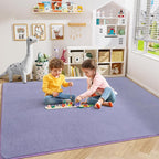Amearea Modern Area Rugs for Bedroom Living Room, 4x6 Feet Purple Thickened Memory Foam Rug, Fluffy Indoor Washable Rugs Non Slip Minimalist Carpet for Kids Boys Girls Dorm Nursery Room Decor