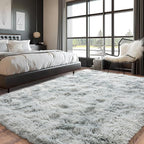 Pionblank Super Fluffy Area Rug for Living Room 5x7 Feet, Modern Indoor Shaggy Carpet, Soft Plush Non Slip Rugs for Bedroom Kids Room Cloakroom Home Decor, Tie Dye Grey
