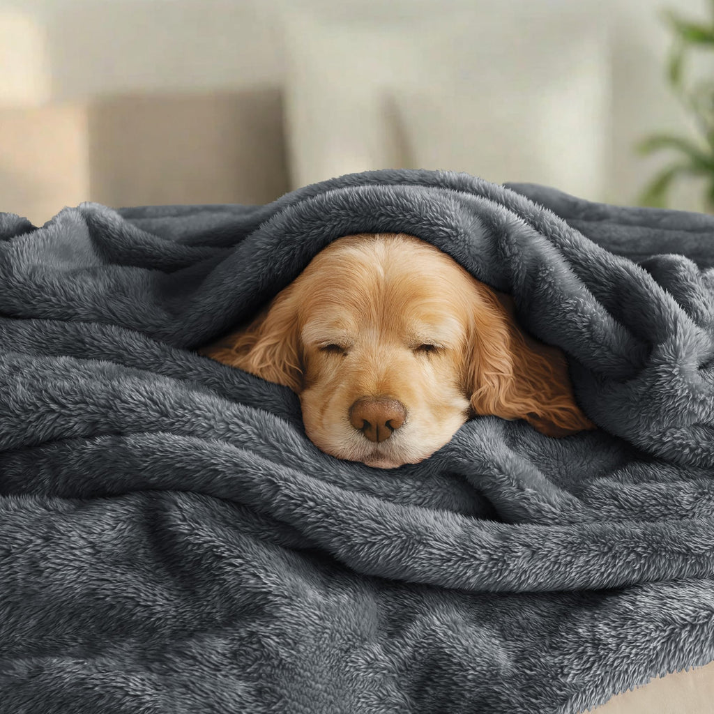 Exclusivo Mezcla Fuzzy Plush Fleece Bed Blanket Queen Size, Dark Grey