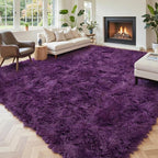 8x10 Area Rugs for Living Room Bedroom, Large Area Rug Shaggy Carpet Soft Plush Furry Bedside Rug, Rugs for Home Decor (Grape Purple, 8 x 10)