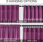 Nanspring Grape Purple Linen Curtains 96 Inch Long 2 Panels Set for Bedroom Living Room Linen Textured Window Drapes Semi Sheer Light Filtering Rod Pocket Back Tab Modern Farmhouse Curtain 52x96