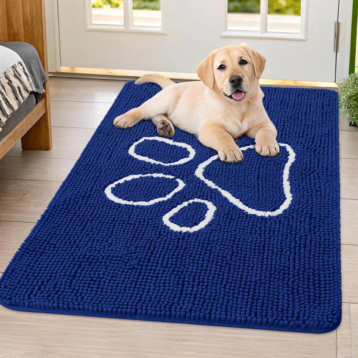 Smiry Dog Door Mat for Muddy Paws, Absorbent Non Slip Dirt Trapper, 40x32