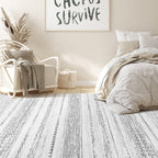 Nakagishi Boho 6x9 Area Rug Living Room Rugs Machine Washable Gray