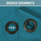 H.VERSAILTEX Blackout Curtains Drapes 63 Inch Length for Bedroom/Living Room, Thermal Insulated Small Curtain for Bedroom, Grommet Top - Solid in Turquoise Blue (One Panel), 52"W x 63"L