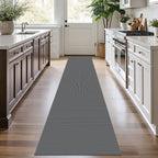 KOZYFLY Runners for Hallways 2x10 ft Washable Kitchen Runner Non Slip Rubber Backed Hallway Rugs Cotton Entryway Runner Rug Floor Carpet for Indoor Hall, Backdoor, Kitchen, Grey/Dark Grey