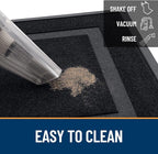 OLANLY Front Door Mat Indoor Outdoor Entrance, Waterproof All-Season, All-Weather Doormat, Sturdy Natural Rubber, Fade Resistant, Low Profile, Easy Clean Patio Porch Entryway Mat, 47x17, Black
