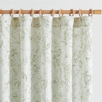jinchan Floral Curtains 96 Inches Long Sage Green Flower Linen Farmhouse Curtain for Living Room French Country Vintage Curtain Rod Pocket Curtains Set 2 Panels Floral Printed