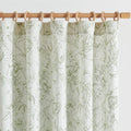 jinchan Green Floral Linen Curtains 84 Inch Farmhouse Rod Pocket 2 Panels