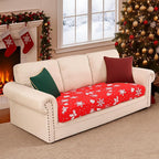 Smiry Printed Couch Cushion Covers, Stretch Soft Couch Covers for Sofa, Washable Non-Slip Sofa Slipcover Furniture Protector for Indoor and Outdoor (Large, Red)