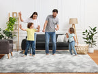 ONASAR Area Rugs 9x12 Living Room, Tie-Dyed Light Grey Large Fluffy Bedroom Rug, Soft Plush Thick Shaggy Big Floor Carpet for Kids Boy Girls Teen Dorm Nursery Indoor Home Decor Aesthetic
