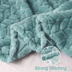 Exclusivo Mezcla Fleece Throw Blanket for Couch Sofa, 50”x70”, Celadon