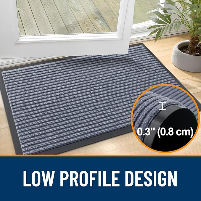 OLANLY 2-Pack Front Door Mats 71x23, Waterproof Heavy-Duty Doormats