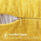 MIULEE Pack of 2 Couch Throw Pillow Covers 20x20 Inch Soft Yellow Chenille Pillow Covers for Sofa Living Room Spring Home Decor Couch Solid Dyed Cases