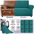 ZNSAYOTX Super Stretch Chair Slipcover Universal Sofa Chair Covers for Living Room Dogs Pet Furniture Protector Spandex Armchair Slipcovers with Anti Slip Foam Sticks (Peacock Teal, Chair)