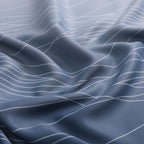 Navy Blue and Greyish White Blackout Curtains for Kitchen 36 Inch Length