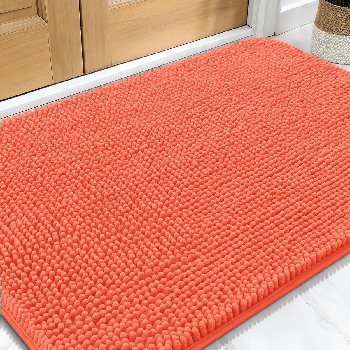 OLANLY Dog Door Mat for Muddy Paws 32x20, Super Absorbent Chenille Mud Mat