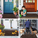 Smiry Front Door Mat Outside Entrance, Low Profile Rubber Doormat, 71x47