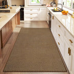 YDKGL 3x5 ft Area Rug Entryway Runner Rug Non Slip Washable, Boho Woven Kitchen Runner Rugs Door Mat Entry Rugs Carpet for Indoor Foyer Backdoor Hallway Floor Bedroom Living Room, Dark Brown/Coffee