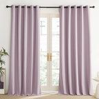 NICETOWN Pink Vintage Linen 100% Blackout Curtains for Living Room, Thermal Insulated Curtains 108“ Long, Noise Reducing Window Treatment Drapes for Home Office, 62" Wide Per Panel, Set of 2