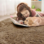 OLANLY Taupe Round Rugs for Bedroom - Machine Washable, 3 ft Circle Area Rugs for Living Room, Soft and Fluffy Shaggy Carpet for Teen Girl and Boys, Nursery Rooms, Dorms, Home Decor Aesthetic