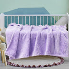 Exclusivo Mezcla Fleece Throw Blanket, Super Soft and Warm Blankets for Couch, Sofa and Bed Waffle Textured, Cozy, Fuzzy and Lightweight (Light Purple, 40x50 Inches)