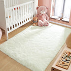 LOCHAS Ultra Soft Indoor Modern Area Rugs Fluffy Living Room Carpets for Children Bedroom Home Decor Nursery Rug 2x3 Feet, Cream