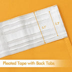 MIULEE Yellow Back Tab Blackout Curtains 102 Inch Long 2 Panels Set for Bedroom, Rod Pocket/Pinch Pleated Thermal Insulated Living Room Darkening Light Blocking Floor to Ceiling Drapes