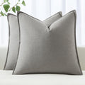 MIULEE Decorative Linen Pillow Covers 18x18 Inch Light Gray