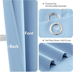 MIULEE Sky Blue Blackout Curtains for Bedroom Living Room 84 Inches Long 2 Panels, Thermal Insulated Room Darkening Drapes Solid Grommet Noise Reduction Light Blocking Window Treatments 40x84 Inch