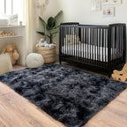 Pionblank Fluffy Area Rug for Bedroom 4x6, Indoor Plush Carpet, Dark Grey