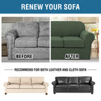H.VERSAILTEX 4 Piece Stretch Sofa Covers for 3 Cushion Couch Covers for Living Room Furniture Slipcovers (Base Cover Plus 3 Seat Cushion Covers) Upgraded Thicker Jacquard Fabric (Sofa, Bronze Green)