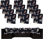 12Pcs Stretch Patio Cushion Covers,Outdoor Couch Covers Replacement,Outdoor Couch & Sofa Slipcovers,for Patio Furniture Cushion Covers,Washable Reusable Furniture Protector (Coconut Ttrees,Cover Only)