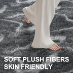 8x10 Ft Extra Large Shag Rugs for Living Room, Tie Dyed Ultra Soft Fluffy Furry Area Rugs for Bedroom Indoor Floor, Aesthetic Carpet for Kids Home Decor (Grey)