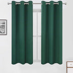 LEMOMO Dark Green Blackout Curtains/42 x 63 Inch/Set of Two Panels Grommet Bedroom Curtains