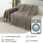 MYSKY HOME Couch Covers for 2 Cushion Couch Sofa, Chenille L Shape Sectional Couch Cover - Pet-Friendly, Machine Washable, Non-Slip Sofa Protector for Dogs, Kids, 71"x118", Sand