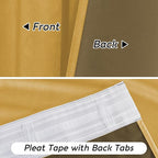 RYB HOME Mustard Yellow Velvet Curtains 96 inches, Back Tab Soft Fabric Room Darkening Thermal Insulated Luxurious Home Decor Curtains for Living Room Bedroom, W 52" x L 96", 2 Panels Set