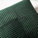 MIULEE Army Green Decorative Throw Pillow Covers 16x16 Inch for Couch Bed Sofa Pack of 2 Boho Farmhouse Throw Pillows Soft Cross Corduroy Patchwork Textured Cushion Cases