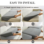 Disayu Couch Cushion Covers Sofa Covers Couch Covers for Sofa Pet Friendly Universal Sofa Covers Washable Stretch Slipcovers for Sectional Sofa (Texture Gray,Back Cover L)