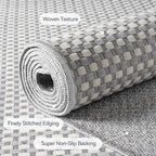 YDKGL Hallway Runner Rug Woven Washable Long Kitchen Runner Gray 2x5 ft