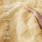 Bedsure GentleSoft Twin Blanket for Bed - Super Soft Cozy Blankets for Kids Girls, Cute Fuzzy Fleece Throws for Bedroom Couch, Light Yellow, 60x80 Inches