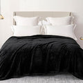 Exclusivo Mezcla Fuzzy Plush Fleece Bed Blanket Twin XL Size, Black