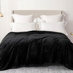 Exclusivo Mezcla Fuzzy Plush Fleece Bed Blanket Twin XL Size, Black